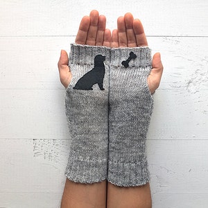 Hand Knit Gloves, Dog Mittens, Knitwear For Her, Fingerless Arm Warmers, Knit Gifts Women, Valentine Clothing, Winter Accessories, Best Gift image 3