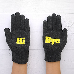 Hi Bye Wool Gloves: Funny Winter Accessories, Valentine&#39;s Gift