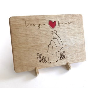 Love You Forever Wood Card, Plywood Card for Mom, New Mom Gift, Mothers Day Card, Personalized Package, Greeting Card, Unique Birthday Card image 2