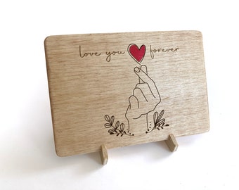 Engraved Wood Card For Mom, Unique Keepsake Grandma, Birthday Greeting Cards, Mothers Day Gift