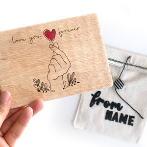 Love You Forever Wood Card, Plywood Card for Mom, New Mom Gift, Mothers Day Card, Personalized Package, Greeting Card, Unique Birthday Card image 4