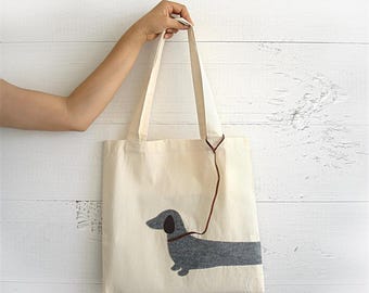 Cozy Canvas Tote Bag with Dachshund, Pet Parent Mothers Day Gift