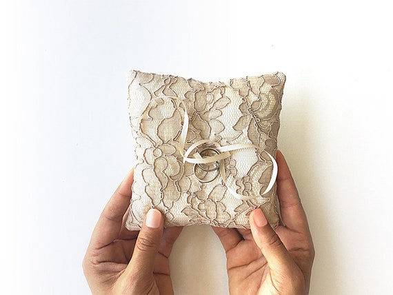 Lace Ring Bearer Pillow, Handmade Wedding Ring Holder, Vintage Inspired Decor