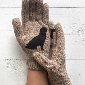 Dog Gloves Women, Dog Lover Gift, Winter Accessories For Her, Best Girlfriend Gift, Dog Lady Gifts, Outdoor Clothing, Pet Memorial Gift image 7