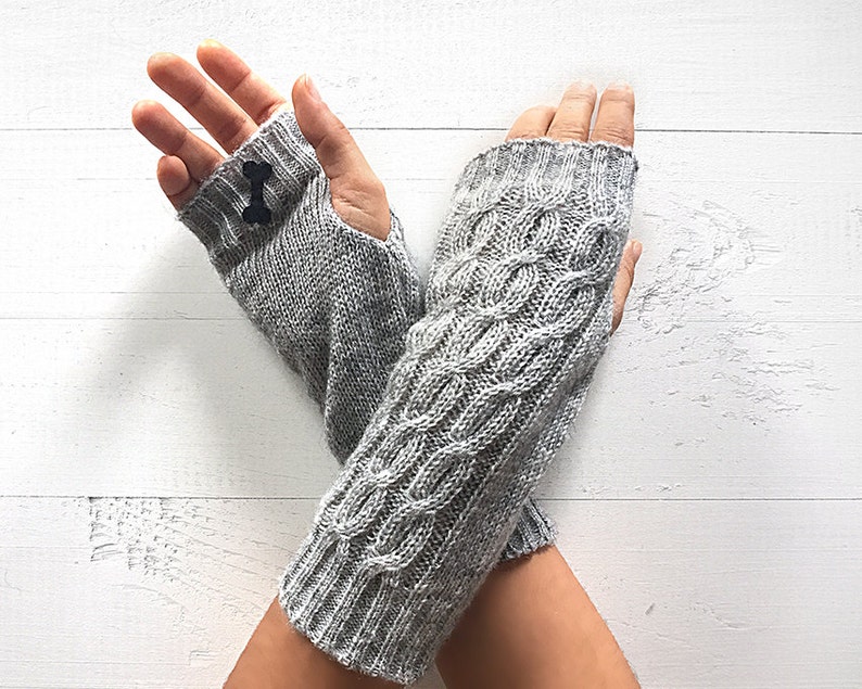 Hand Knit Gloves, Dog Mittens, Knitwear For Her, Fingerless Arm Warmers, Knit Gifts Women, Valentine Clothing, Winter Accessories, Best Gift image 5