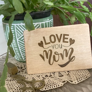 Love You Mom Wood Card, Plywood Mother's Day Card, Greeting Card for Mom, Unique Mother's Day Gift, Personalized Gift for Mom, Birthday Card image 9