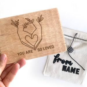 You Are So Loved Card, Plywood Greeting Card, New Mom Gift, Mothers Day Card, Personalized Package, Unique Mother Gift, Birthday Card