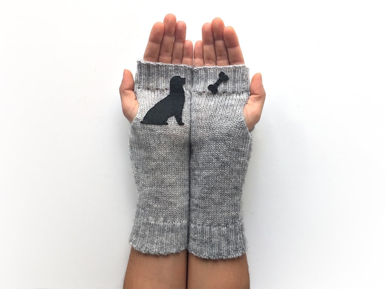 Hand Knit Gloves, Dog Mittens, Knitwear For Her, Fingerless Arm Warmers, Knit Gifts Women, Valentine Clothing, Winter Accessories, Best Gift image 1