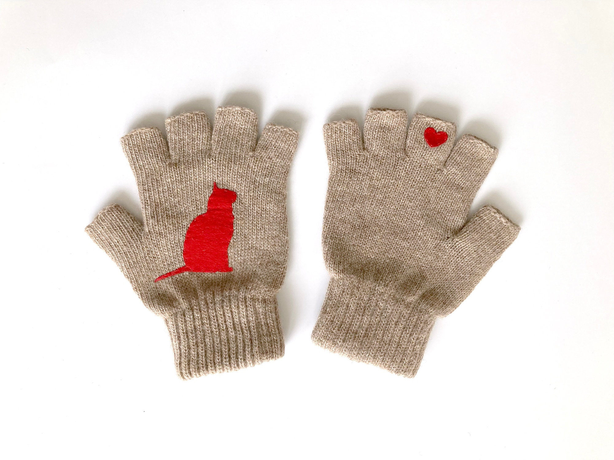 Guanti Senza Dita Invernali Ricamati Con Gatto – Caldi E Alla Moda Per Donne E Amanti Dei Felini