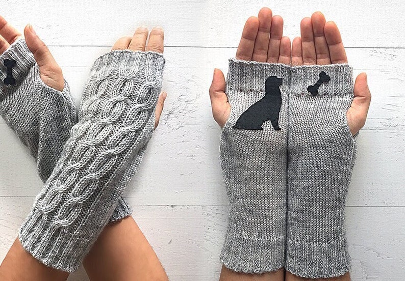 Hand Knit Gloves, Dog Mittens, Knitwear For Her, Fingerless Arm Warmers, Knit Gifts Women, Valentine Clothing, Winter Accessories, Best Gift image 2