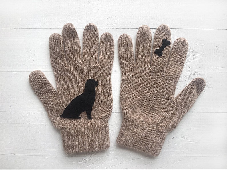 Dog Gloves Women, Dog Lover Gift, Winter Accessories For Her, Best Girlfriend Gift, Dog Lady Gifts, Outdoor Clothing, Pet Memorial Gift image 3