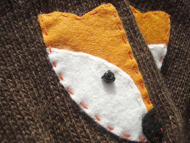 Fingerless Mitten Fox Lovers Animal Mittens Foxy Gift image 2