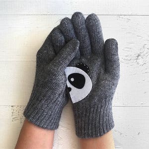Panda Gifts, Animal Gloves, Women Mittens, Handmade Panda Gift, Valentine Clothing, Knitwear Woman, Winter Clothing, Unique Accessories image 6