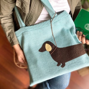 Cadeau fête des mères pour elle, sac à bandoulière avec teckel, meilleur cadeau pour maman, cadeau unique pour maman, cabas pour amoureux des chiens, cadeau vêtement pour grand-mère