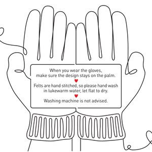 Guantes de lana con diseño de lobo aullando a la luna: mitones de invierno color carbón, un regalo acogedor para él. imagen 11