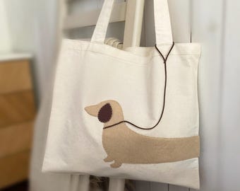 Dackel Stoff Tasche, Boho Sommer Taschen, Buch Liebhaber Geschenk