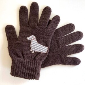 Women Dog Gloves, Dachshund Gift, Animal Mittens, Handmade Item, Wiener Dog Gift, Valentine Day Gift, Winter Clothing, Valentine Accessories image 8