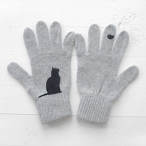 Cat Lover Winter Gloves, Cat Parent Clothing, Accessories For Mom, Pet Memorial Gift, Kitten Mittens, Handmade Spring Clothing, Grandma Gift image 3