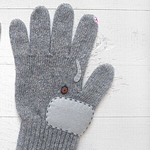 Elephant Gifts, Funny Valentine Gift, Animal Mittens, Unique Gloves, Winter Accessories, Valentine Clothing, Creative Gift, Handmade Item image 9