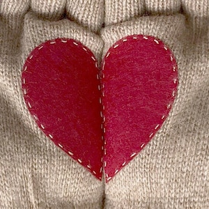 Women Heart Gloves, Unique Fingerless Mittens, Handmade Winter Accessories, Gift for Girlfriend, Texting Glove with Heart, Cold Weather Gift image 9