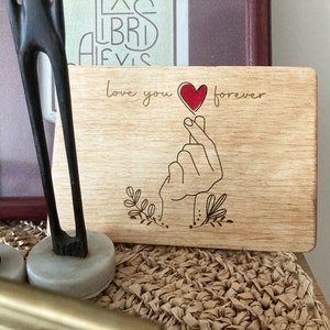 Love You Forever Wood Card, Plywood Card for Mom, New Mom Gift, Mothers Day Card, Personalized Package, Greeting Card, Unique Birthday Card image 8