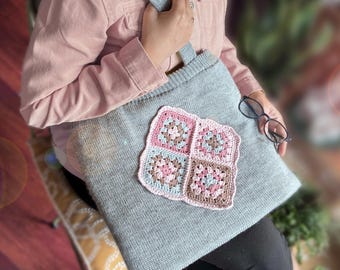 Knit Granny Squares Bag: Cozy Fall Fashion Gifts Women