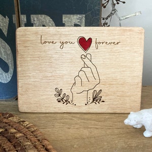 Love You Forever Wood Card, Plywood Card for Mom, New Mom Gift, Mothers Day Card, Personalized Package, Greeting Card, Unique Birthday Card image 9