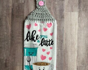 Crocheted Top Dish Towel - Like You A Latte