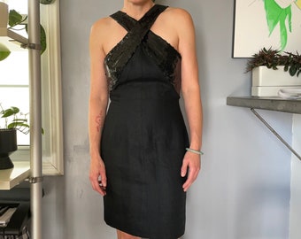 Vintage Black Sequin Dress