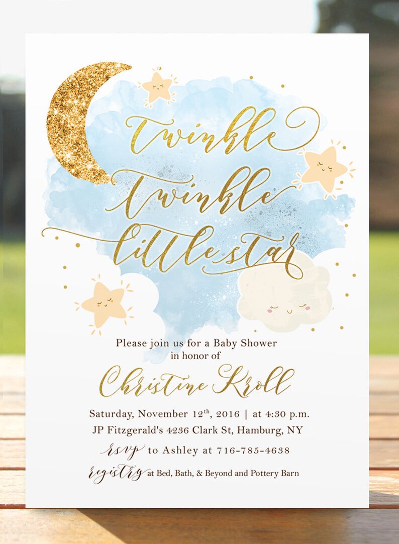 Twinkle Twinkle Little Star Baby Shower Invitation Star Baby Etsy