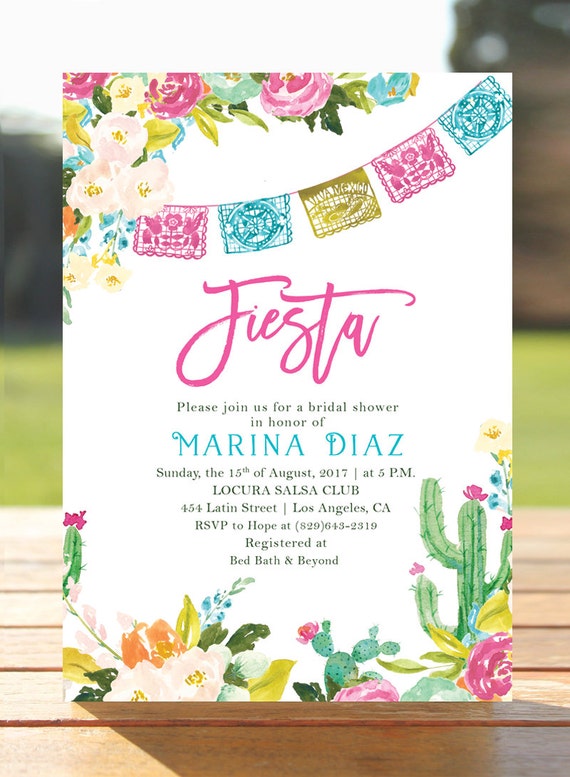fiesta bridal shower invitation mexican bridal brunch etsy fiesta bridal shower invitations