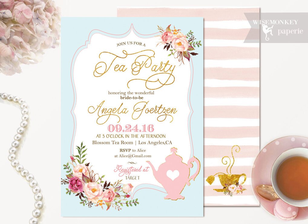 Bridal Tea Party Invitation Bridal Shower Invite Bridal Etsy