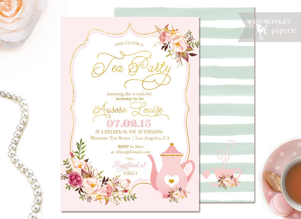 Bridal Tea Party Invitation Bridal Shower Invite Bridal Etsy