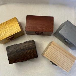 Small Rustic Wood Jewelry Gift Boxes Unfinished or Custom Finished for Christmas