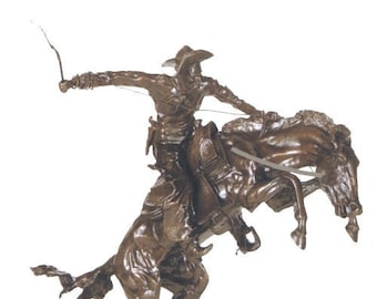 Bronco Buster Finest US Lost Wax Bronze Sculpture by Frederic Remington