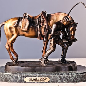 The Last Drop Lost Wax Bronze Casting Statue Signed Schreyvogel