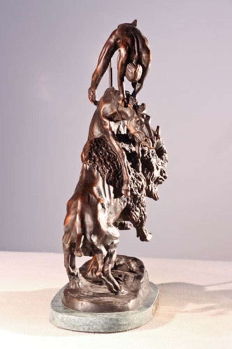 Buffalo Horse Lost Wax Bronze Sculpture Statue by Frederic Etsy
