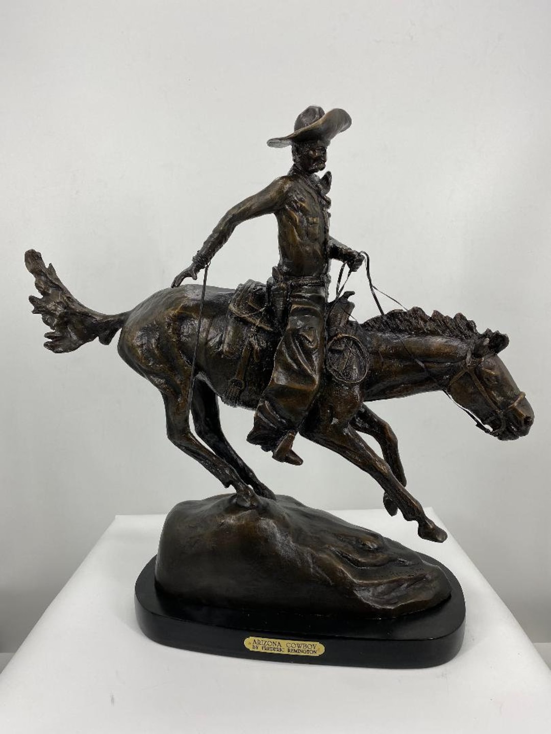 American Bronzes the Arizona Cowboy by Fredric Remington Etsy