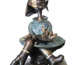 Picasso&#39;s Maya With Boat Signed and Numbered Original Limited Edition Lost Wax Bronze Sculpture by  Castaño