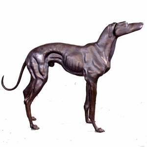 Greyhound Life-size Finest US Lost Wax Bronze Statue Dog Sculpture Signed PJ Mene