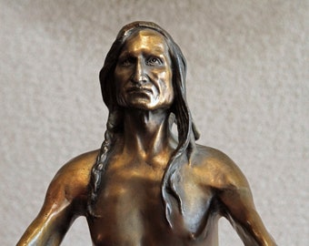 Pray to the Great Spirit Finest Lost Wax Bronze Statue Sculpture Signed C. Humphries