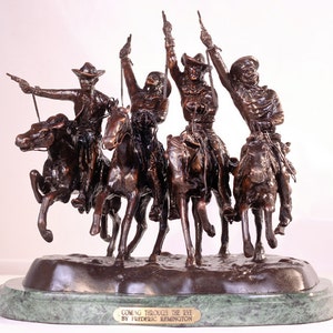 F. Remington Coming Through The Rye Finest US Lost Wax Bronze Sculpture Medium Size Statue