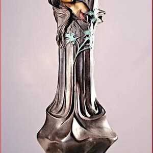 Faces Bronze Flower Vase by Loran