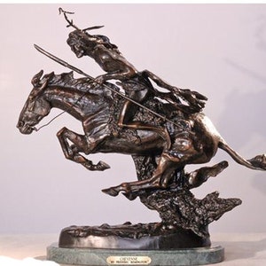Cheyenne Lost Wax Bronze Collectible Sculpture Statue by Frederic Remington Mini Size