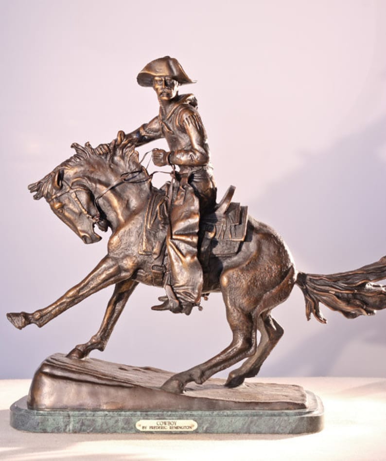 American Bronzes the Cowboy by Frederic Remington Lost Wax Bronze