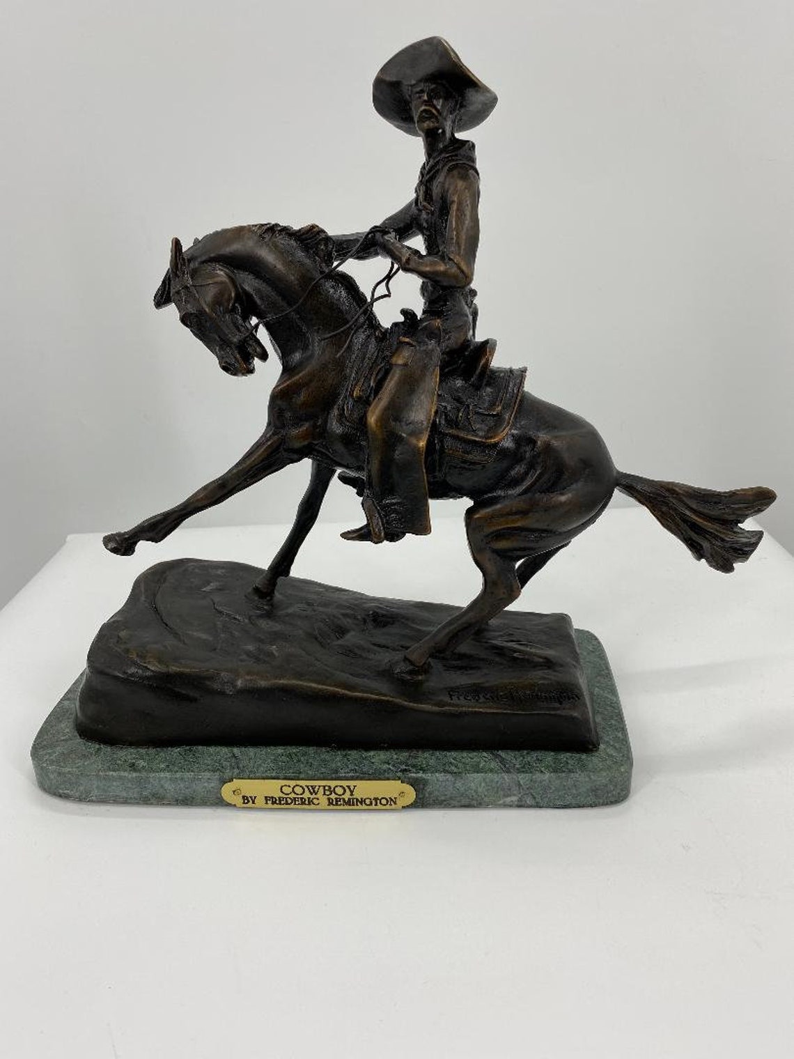 American Bronzes the Cowboy by Frederic Remington Lost Wax Bronze