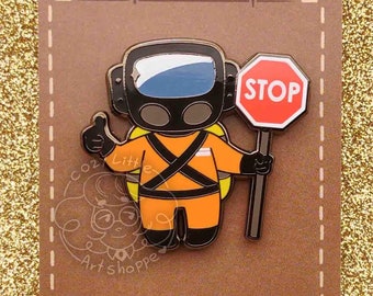 Last Chance! || The Company Employee - 1.5 Inch Black Nickel Plated Lethal Company Enamel Pin
