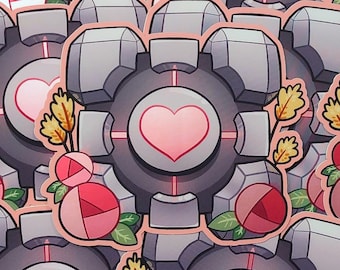Portal Holographic Weighted Companion Cube 3 Inch Weather/Waterproof Matte Vinyl Sticker