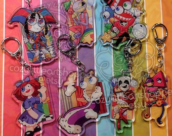 Fanmade The Amazing Digital Circus 2.5 Inch Acrylic Charm Keychains