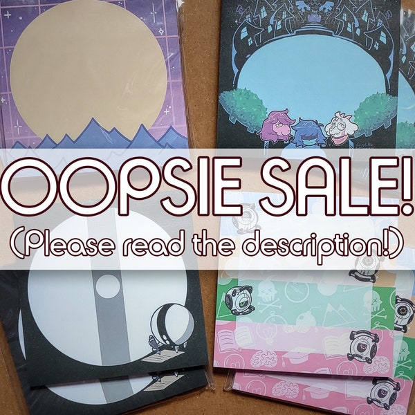 OOPSIE SALE (Read description!) - 3 x 3 Inch Notepads (Little to no adhesive)